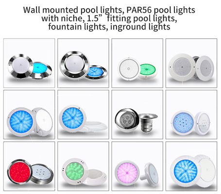 Düz İnce PAR56 LED Havuz Ampul Işık Reçine Dolgulu 18W 35W RGB Beyaz Renk